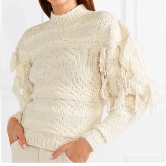 Ulla Johnson Sweaters - $595 Ulla Johnson Delma Ecru Alpaca Fringe Sweater